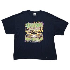 New Orleans Saints NFL Super Bowl XLIV T-Shirt Mens 2XL Mardi Gras